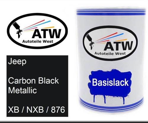 Jeep, Carbon Black Metallic, XB / NXB / 876: 500ml Lackdose, von ATW Autoteile West.